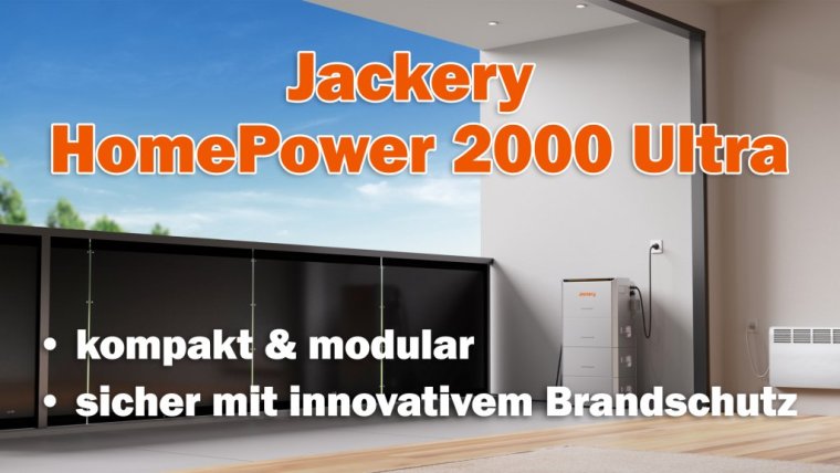 Jackery HomePower 2000 Ultra Balkonkraftwerk mit Solarpaneelen